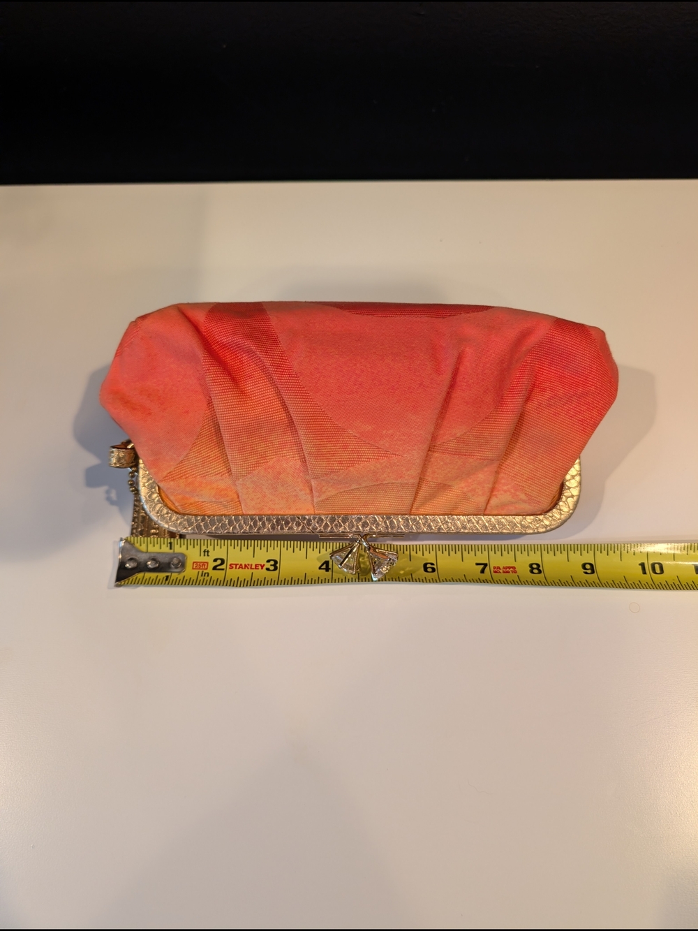 Coach Vintage Limited Edition Orange Ombre Gold Frame Clutch w/Crystal Kisslock - Picture 9 of 9